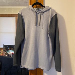 Two-Tone Athletic Waffle Knit Hoodie